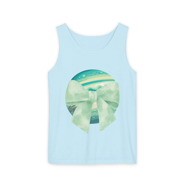 Green Planet Wrapped In Bow Unisex Tank Top