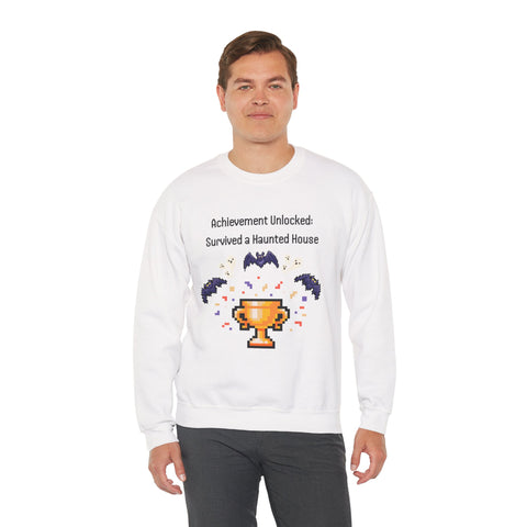 'Achievement Unlocked: Survived A Haunted House' Unisex Crewneck Sweatshirt