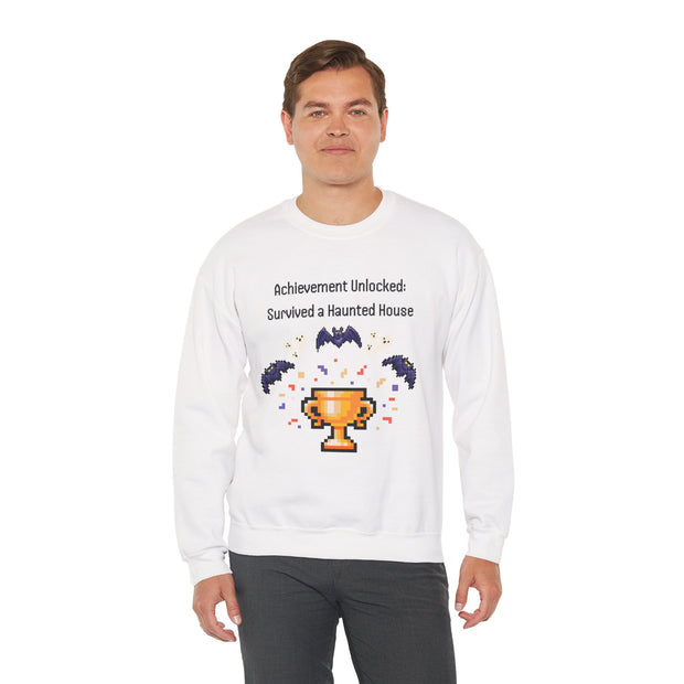 'Achievement Unlocked: Survived A Haunted House' Unisex Crewneck Sweatshirt