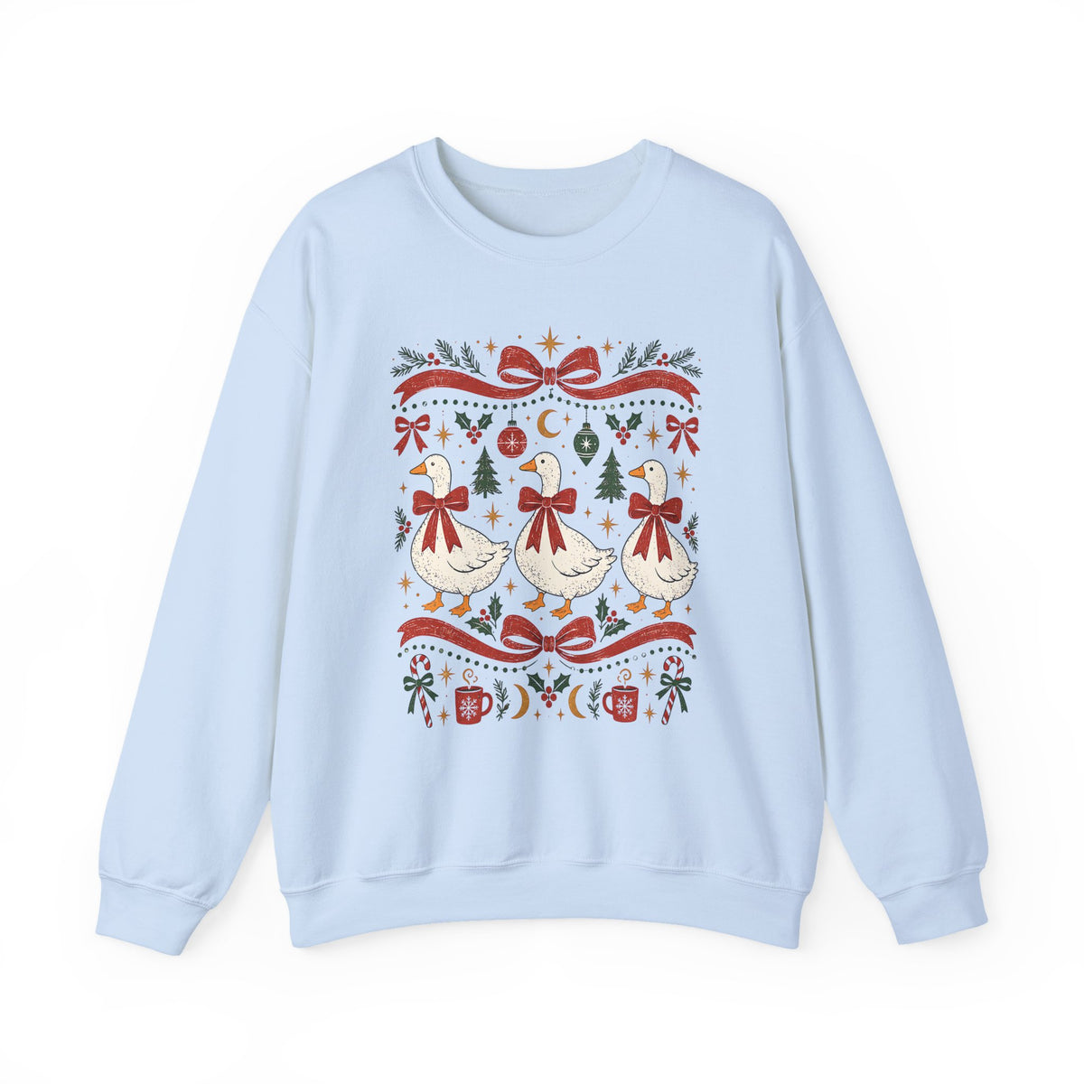 Dancing Angels Christmas Sweatshirt | Holiday Fair Isle Nativity Pattern