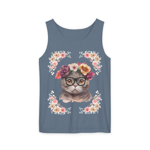 Geeky Goddess Dark Gray Cat Unisex Tank Top