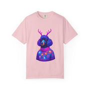 Poodle with Antlers in Light-Up Sweater T-Shirt | Neon Holiday Dog Design
