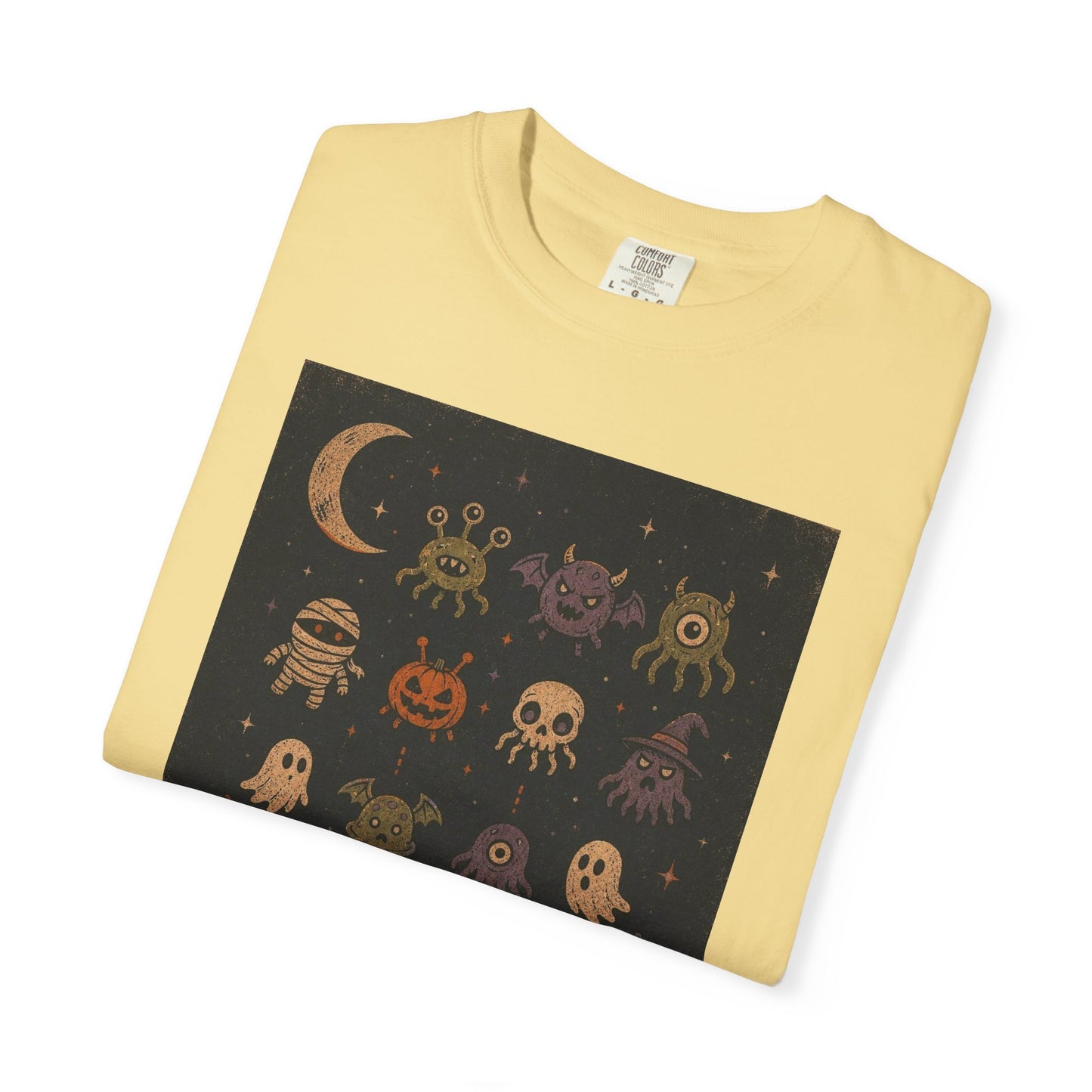 Cute Halloween Witch and Ghosts T-Shirt | Pumpkin Moon Spooky Illustration