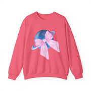 Blue Saturn Wrapped In A Pink Bow Unisex Crewneck Sweatshirt