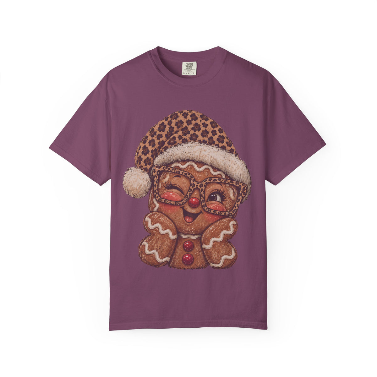 Gingerbread Christmas Shirt, Leopard Gingerbread Tee, Cute Christmas T-Shirt, Retro Holiday Shirt, Gingerbread Lover Gift for Her