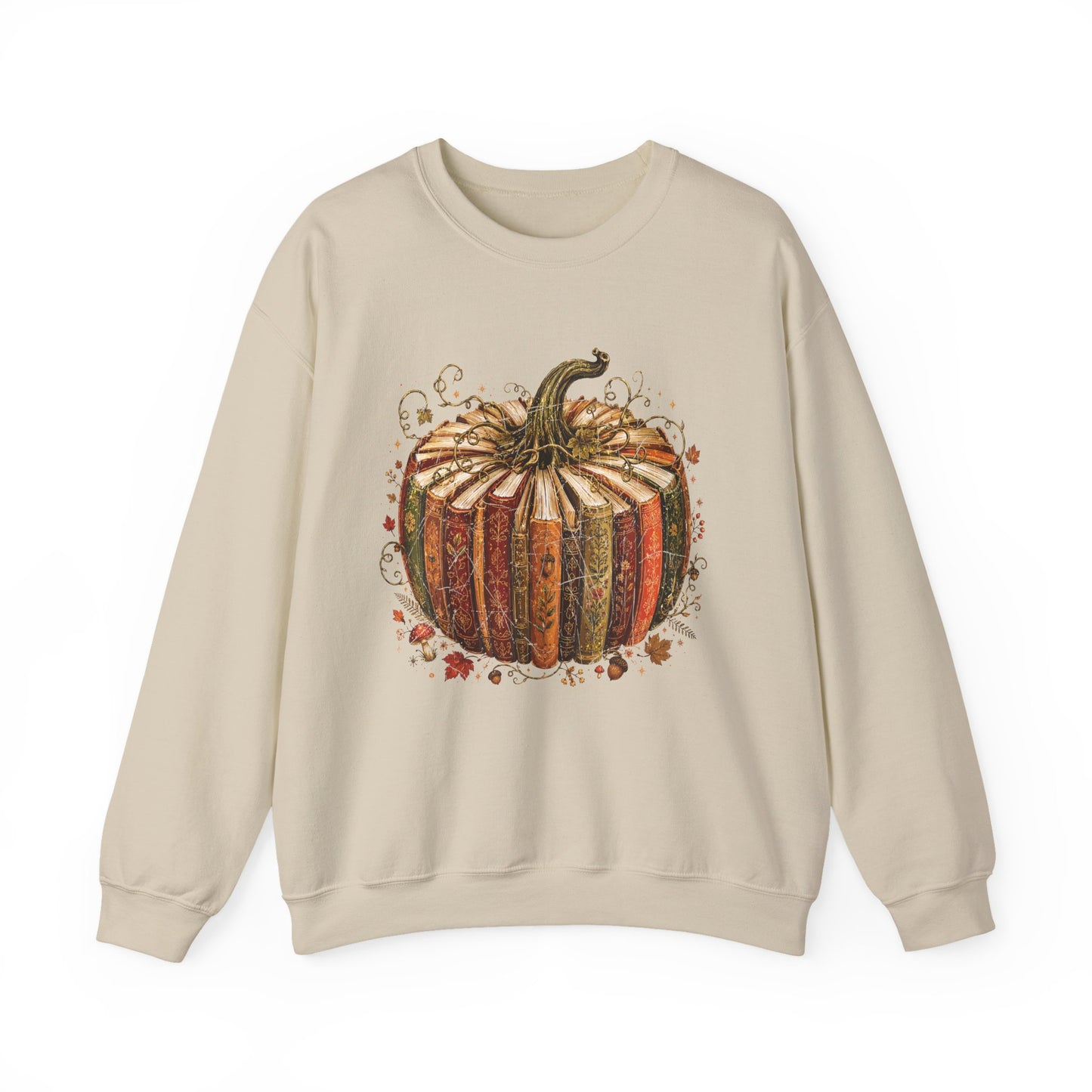 Autumn Patchwork Pumpkin crewneck sweatshirt | Fall Pumpkin Illustration