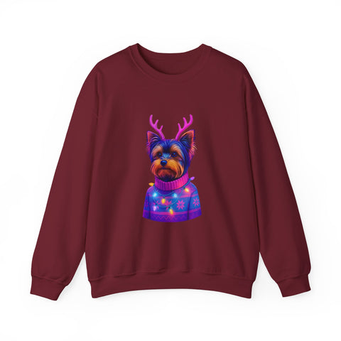 Festive Dog Sweatshirt, Cozy Unisex Crewneck, Pet Lover Gift, Holiday Apparel, Cute Dog Design