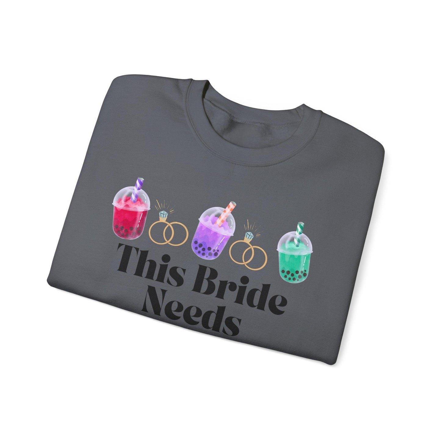 'This Bride Needs Boba' Unisex Crewneck Sweatshirt