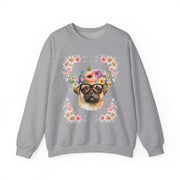 Geeky Goddess Pug Unisex Crewneck Sweatshirt
