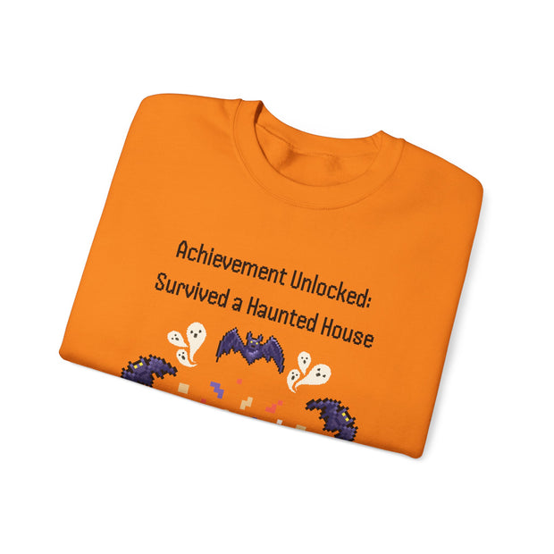 'Achievement Unlocked: Survived A Haunted House' Unisex Crewneck Sweatshirt