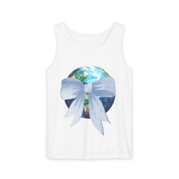 Earth Wrapped In Bow Unisex Tank Top