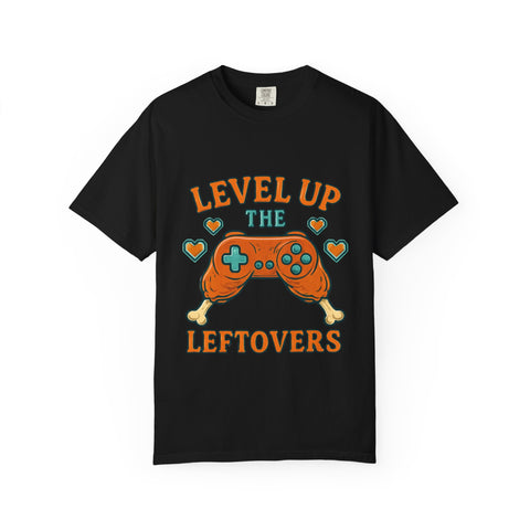 Gamer T-shirt - Level Up the Leftovers | Unisex Gaming Tee, Casual Wear, Game Night Shirt, Gift for Gamers, Funny Apparel