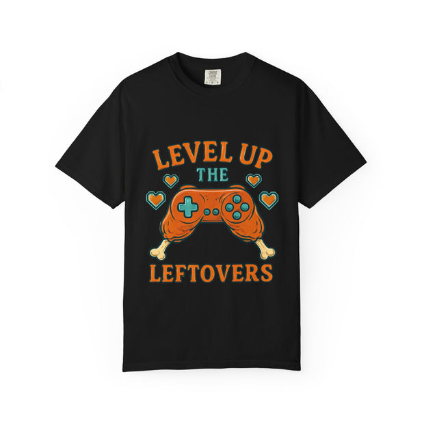 Gamer T-shirt - Level Up the Leftovers | Unisex Gaming Tee, Casual Wear, Game Night Shirt, Gift for Gamers, Funny Apparel