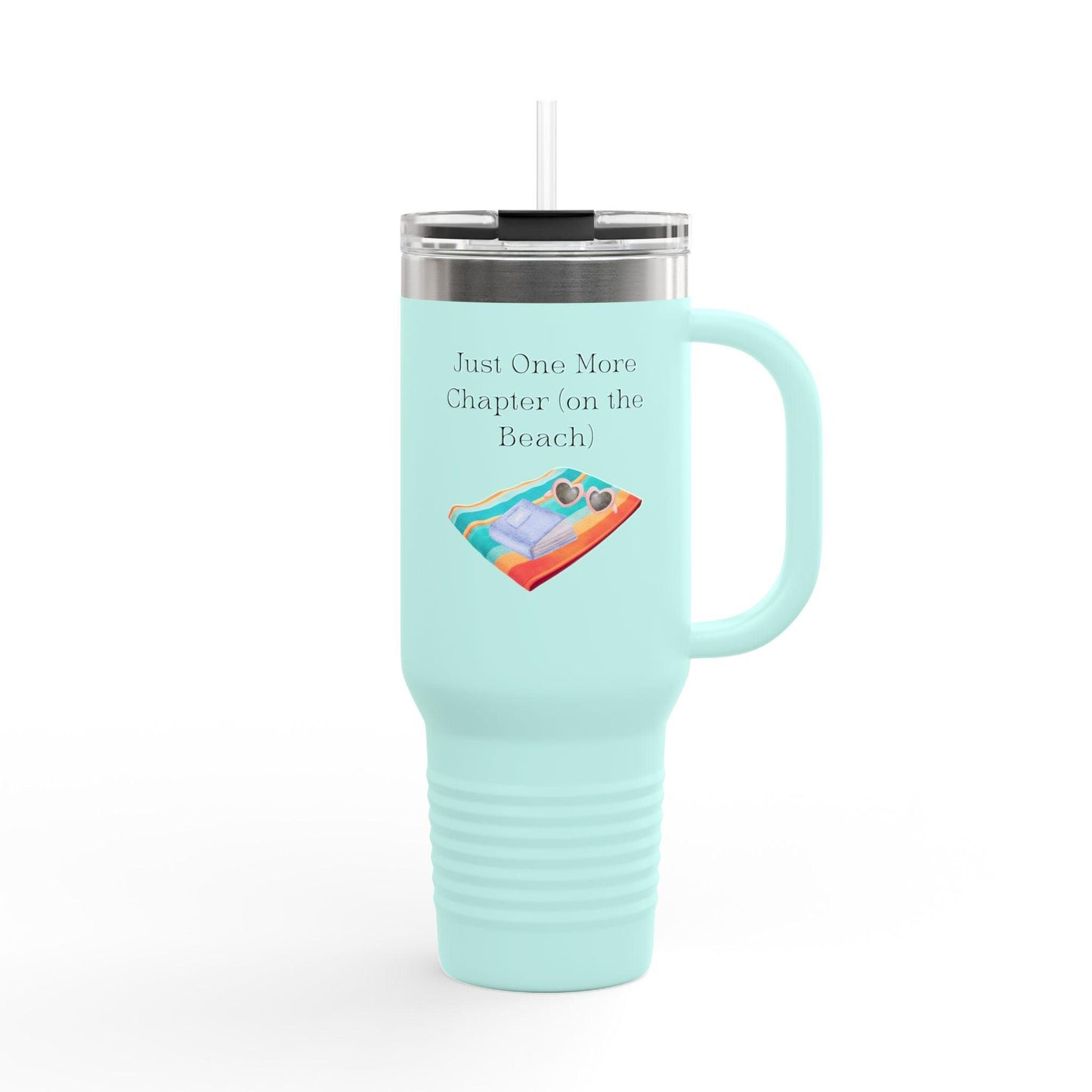 'Just One More Chapter (On The Beach)' Insulated Travel Mug, 40oz
