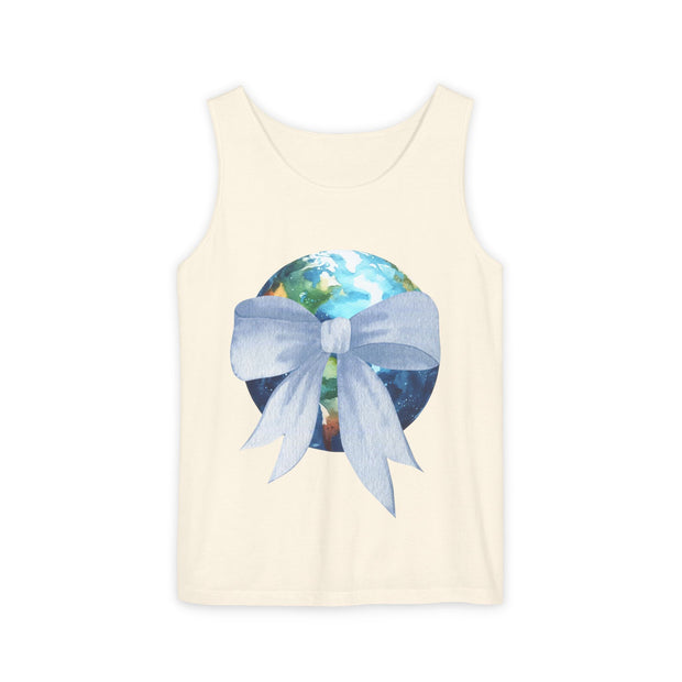 Earth Wrapped In Bow Unisex Tank Top