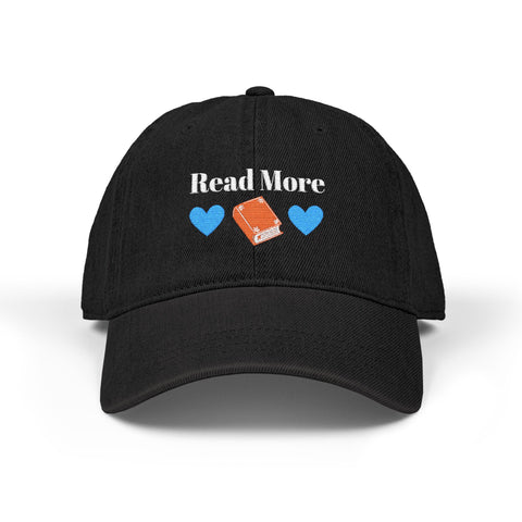 'Read More' Denim Embroidered Cap
