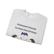 'Achievement Unlocked: Survived A Haunted House' Unisex Crewneck Sweatshirt