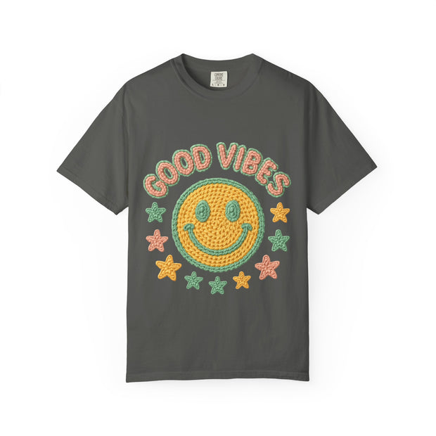 Good Vibes T-Shirt, Unisex Garment-Dyed Tee, Positive Vibe Shirt, Casual Wear, Gift for Friends, Summer Style