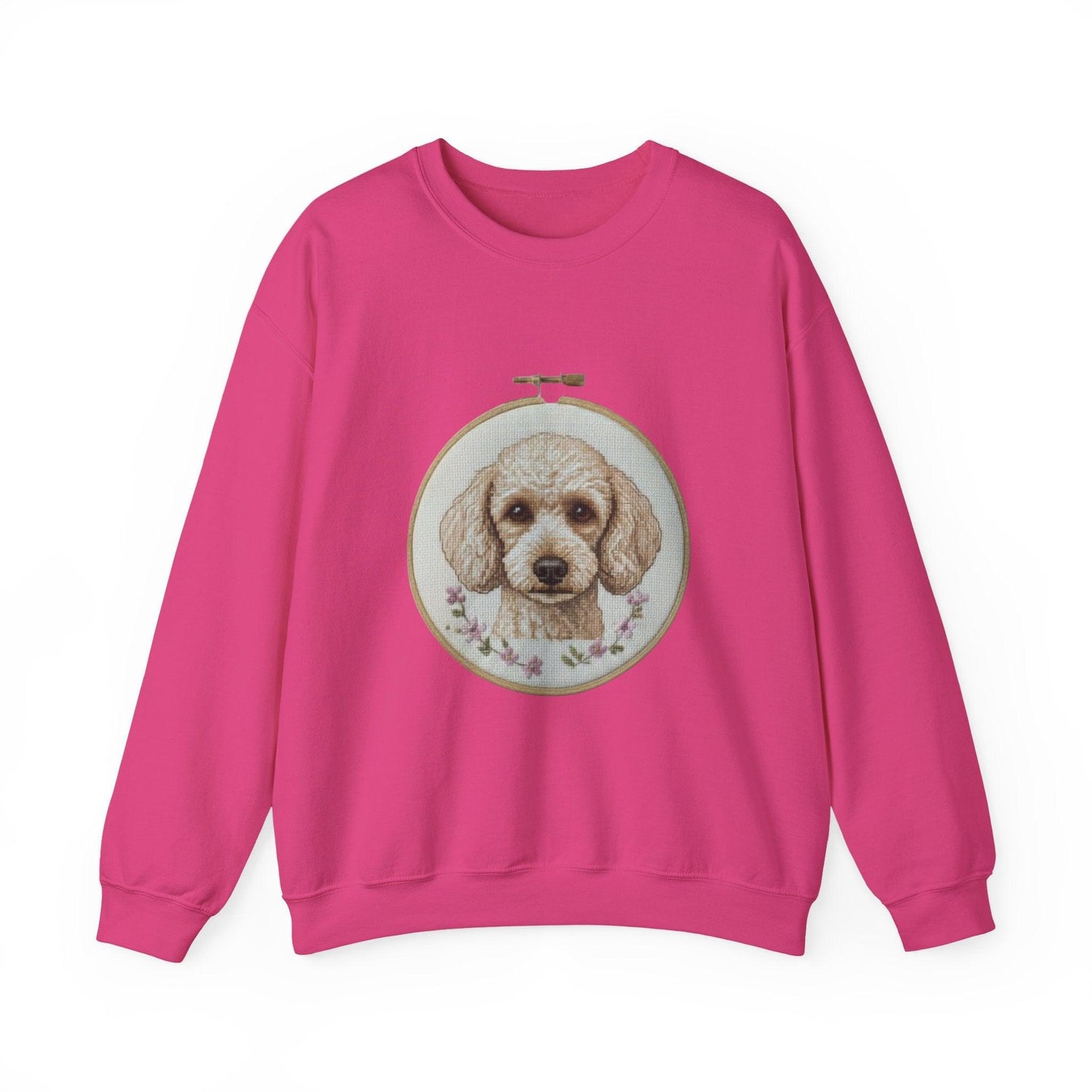 Vintage Embroidery Poodle Portrait sweatshirt | Dog Hoop Art