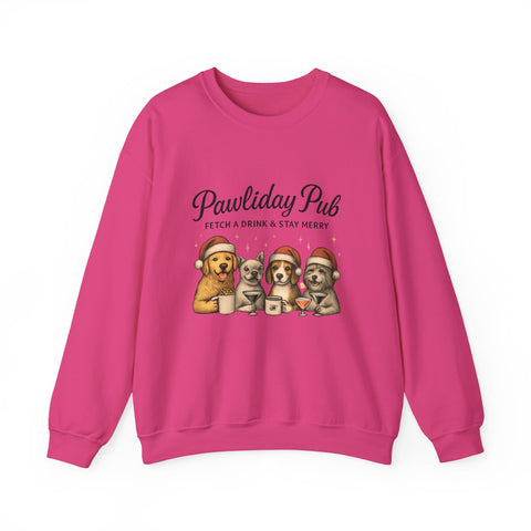 Pawlidday Pub Sweatshirt, Cozy Dog Lover Crewneck, Funny Pet Sweatshirt, Holiday Dog Apparel, Gift for Animal Lovers