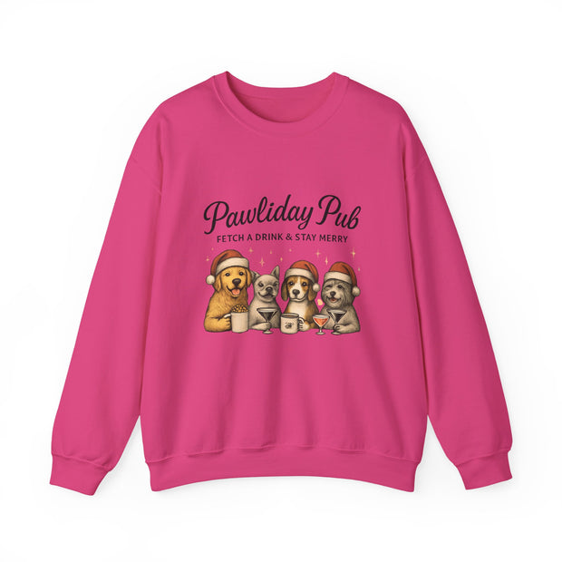 Pawlidday Pub Sweatshirt, Cozy Dog Lover Crewneck, Funny Pet Sweatshirt, Holiday Dog Apparel, Gift for Animal Lovers