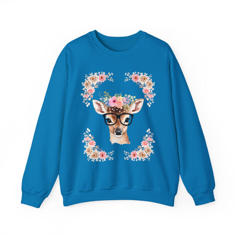 Geeky Goddess Deer Unisex Crewneck Sweatshirt
