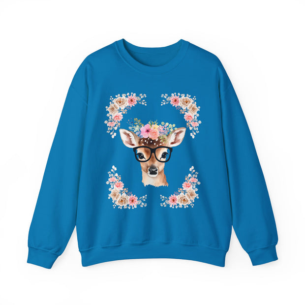 Geeky Goddess Deer Unisex Crewneck Sweatshirt