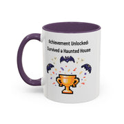 'Achievement Unlocked: Survived A Haunted House' Accent Coffee Mug