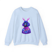 Neon Poodle with Antlers Sweatshirt | Colorful Holiday Sweater Illustration