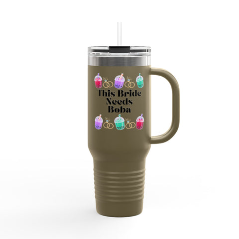 'This Bride Needs Boba' Insulated Travel Mug, 40oz