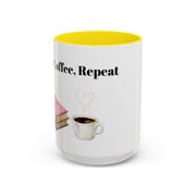 'Books, Coffee, Repeat' Accent Coffee Mug