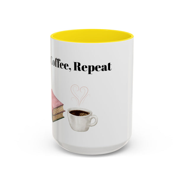 'Books, Coffee, Repeat' Accent Coffee Mug