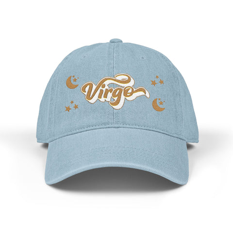 'Virgo' Denim Embroidered Cap