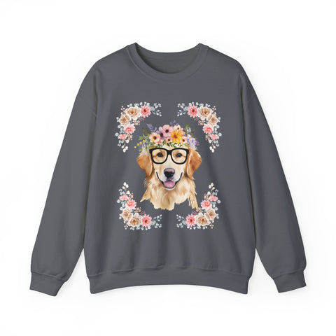 Geeky Goddess Golden Retriever Unisex Crewneck Sweatshirt