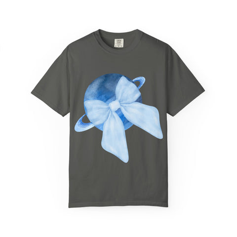 Blue Saturn Wrapped In Blue Bow Unisex T-Shirt