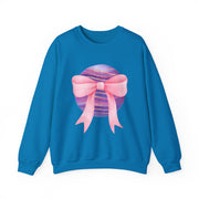 Pink/Purple Planet Wrapped In A Bow Crewneck Sweatshirt