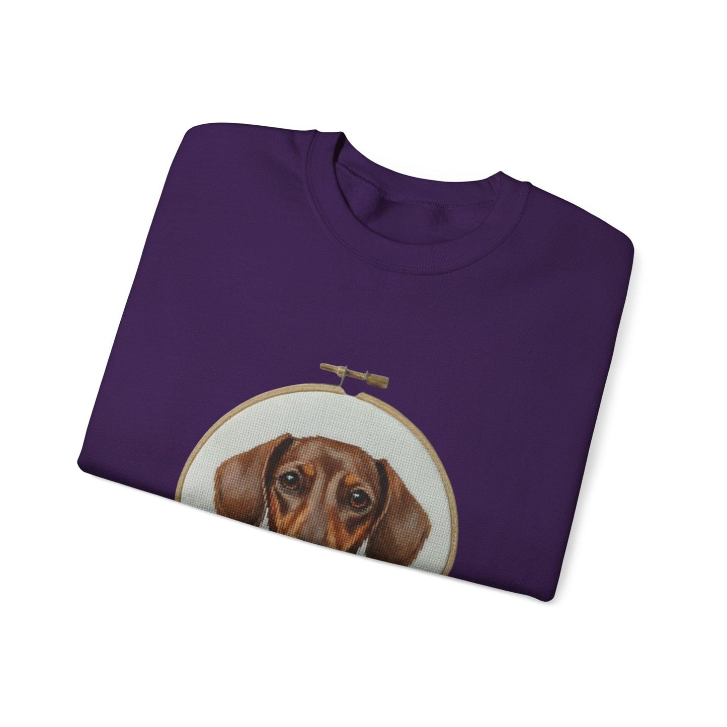 Dachshund Portrait Sweatshirt | Embroidery Hoop Dog Art, Cute Wiener Dog