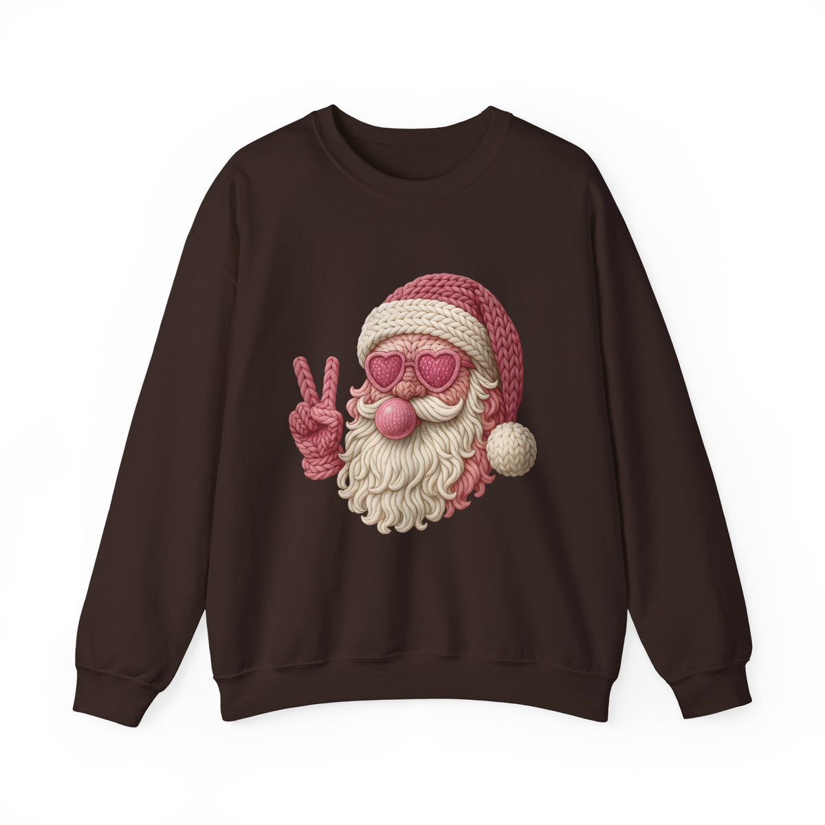 Pink Sunglasses Peace Sign Santa Sweatshirt | Retro Holiday Cozy