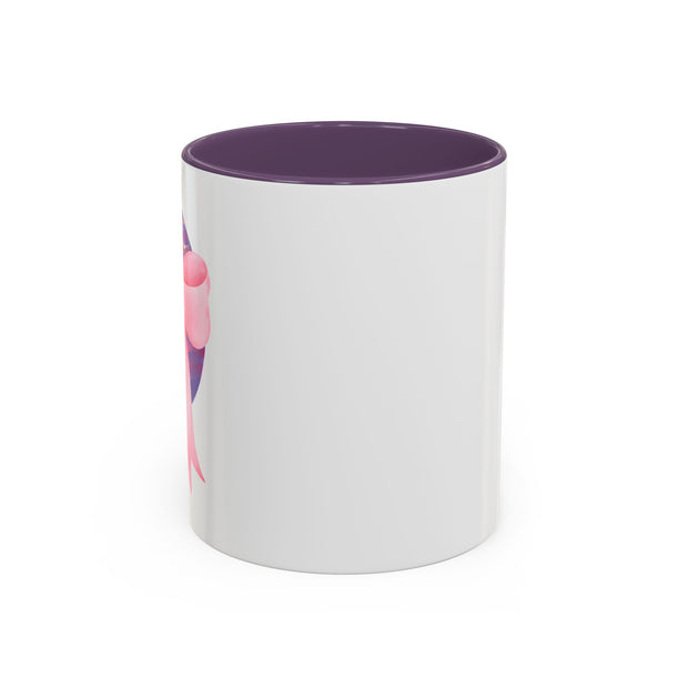 Pink/Purple Planet Wrapped In A Bow Accent Coffee Mug