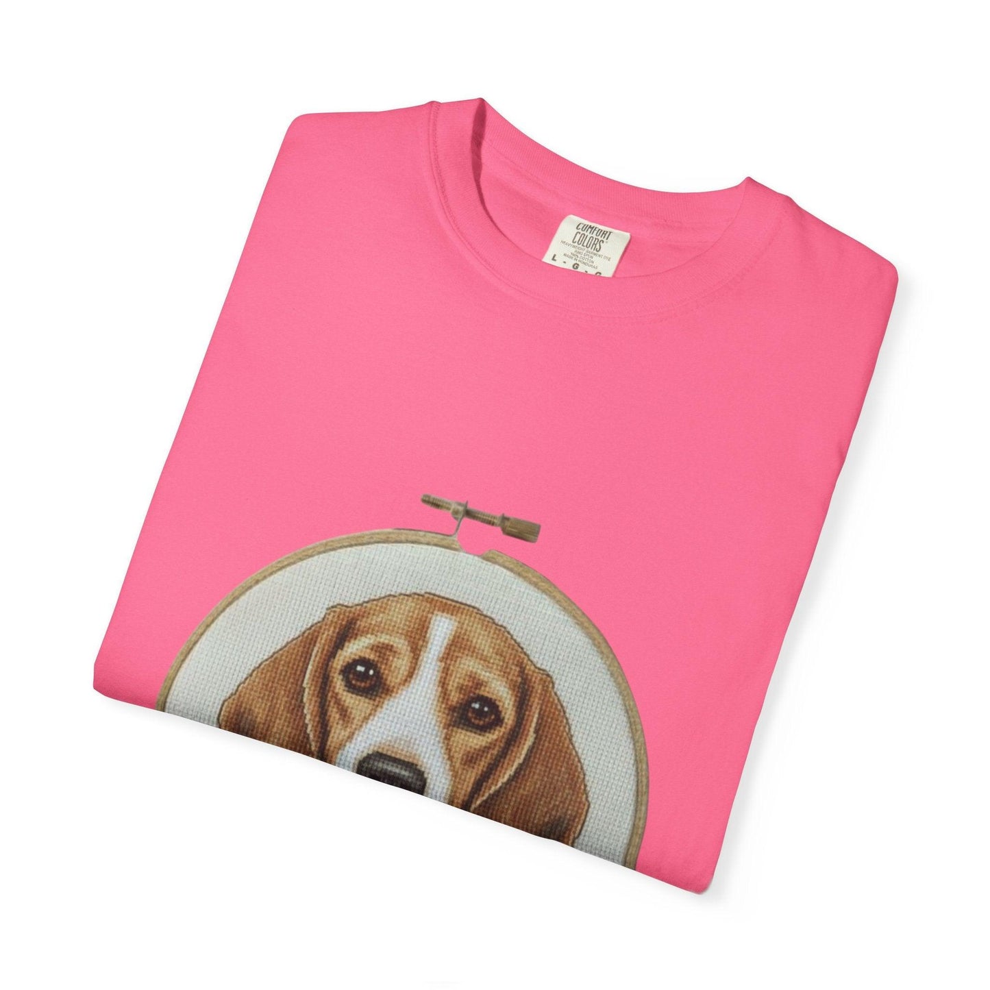 Beagle Portrait Embroidery Hoop T-shirt | Dog Art Tee