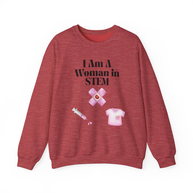 'I Am A Woman In STEM' Nurse Unisex Crewneck Sweatshirt