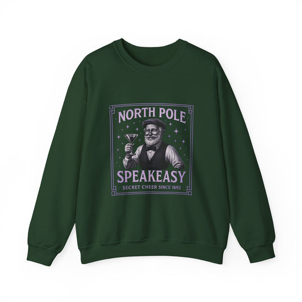 North Pole Speakeasy Crewneck Sweatshirt | Cozy Holiday Gift | Winter Wear | Christmas Sweatshirt | Unisex Comfy Apparel