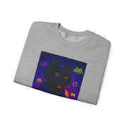 Cozy Gamer Cat Sweatshirt - Unisex Heavy Blend™ Crewneck, Perfect for Gaming Nights, Halloween, Cat Lovers, Gift Ideas, Comfortable Wear