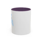 Blue Saturn Wrapped In A Blue Bow Accent Coffee Mug