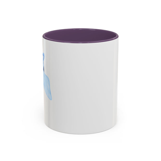 Blue Saturn Wrapped In A Blue Bow Accent Coffee Mug