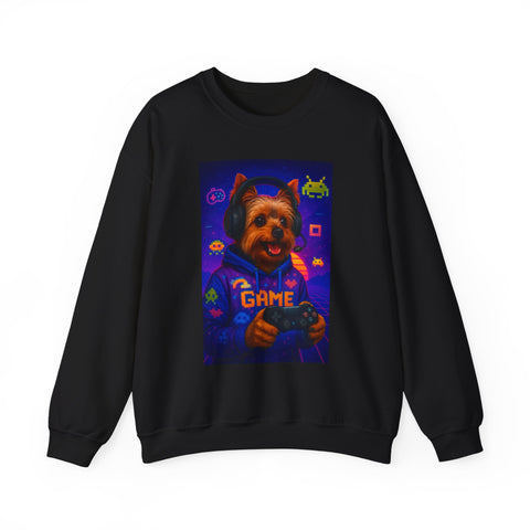 Gaming Yorkie Controller Sweatshirt | Gamer Yorkshire Terrier graphic crewneck