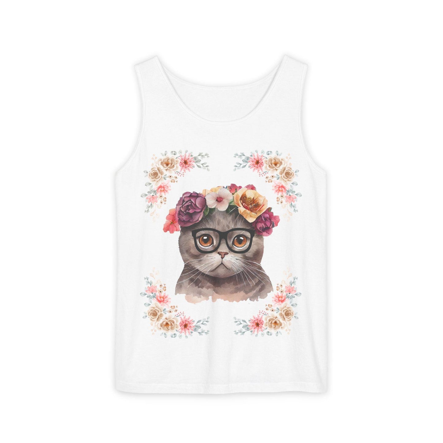 Geeky Goddess Dark Gray Cat Unisex Tank Top