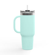 Purple Pumpkin Wrapped In A Bow Insulated Travel Mug, 40oz