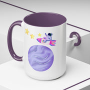 Astronaut Taking Off In Space Accent Coffee Mug