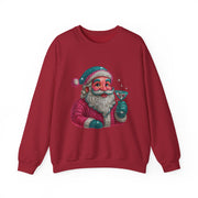 Retro Santa Holding Martini Sweatshirt | Vintage Christmas Crewneck